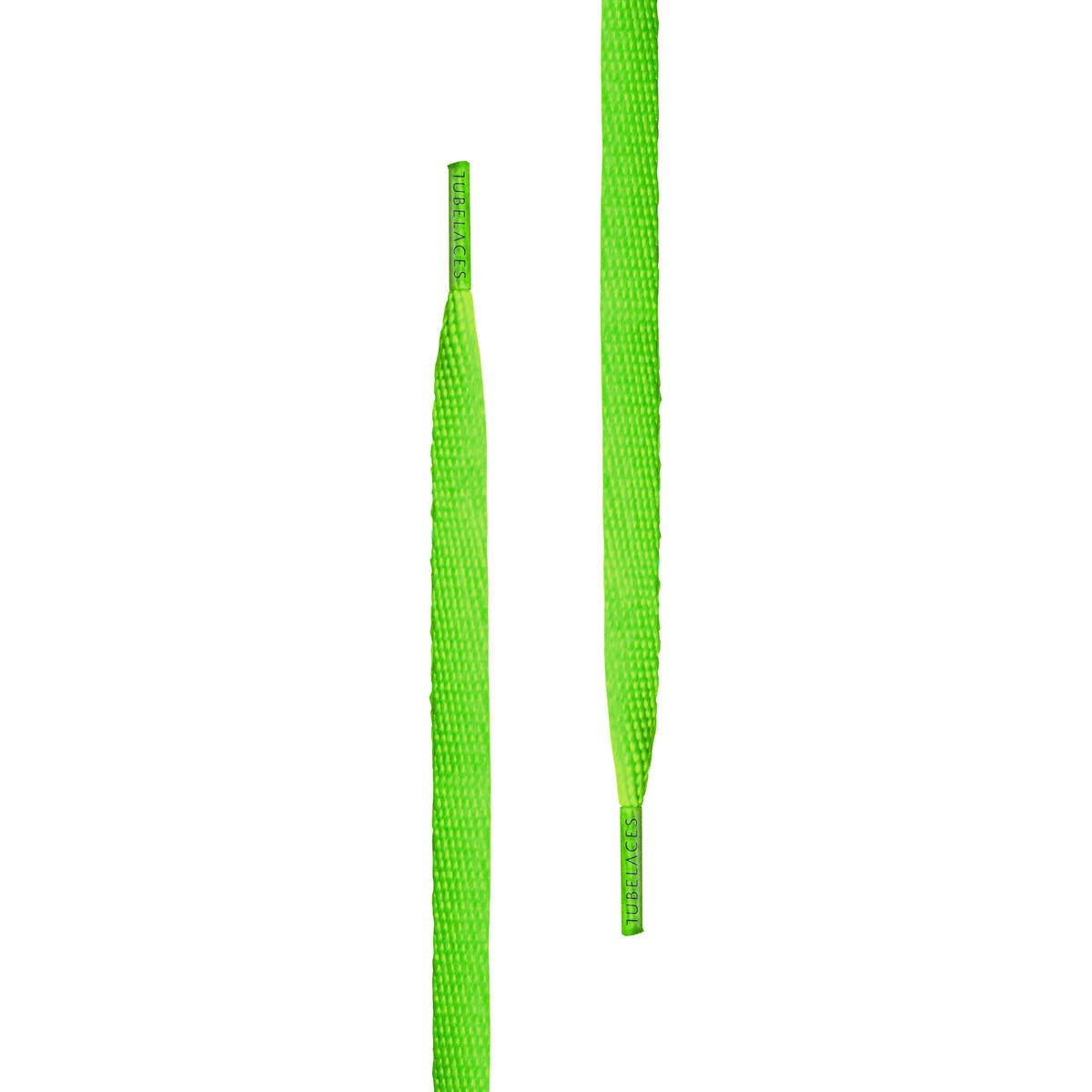 TB White Flat Shoe Laces - Neon Green 140cm