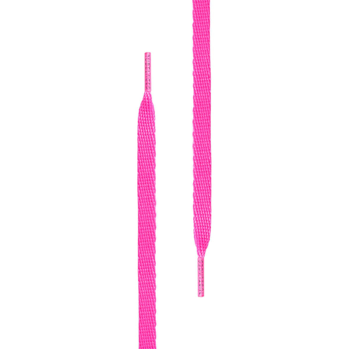 TB White Flat Shoe Laces - Neon Pink 140cm