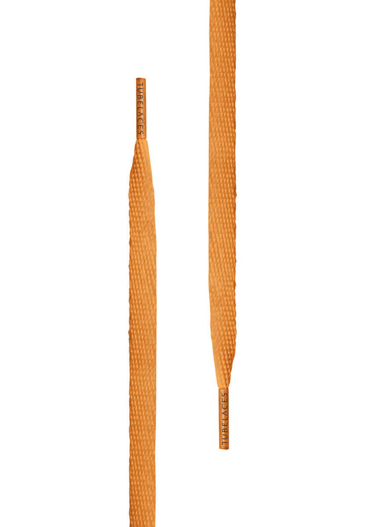 TB White Flat Shoe Laces - Neon Orange 140cm