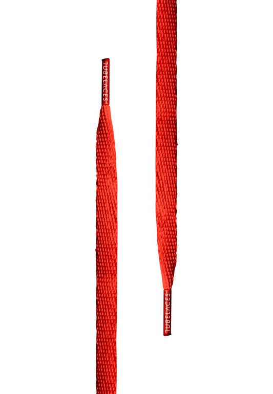 TB White Flat Shoe Laces - Red 140cm