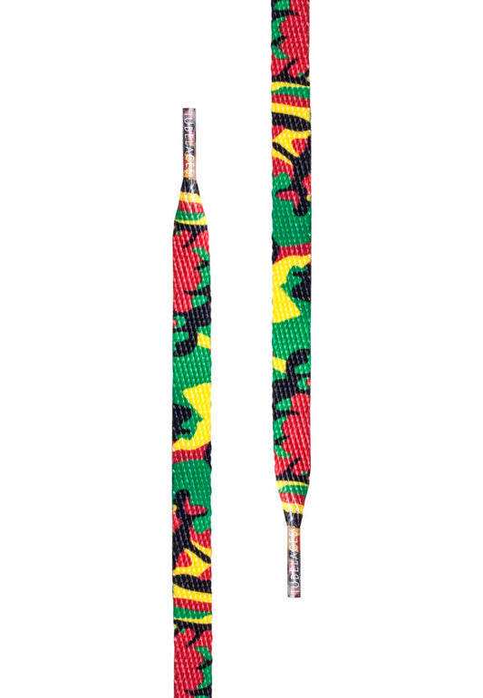 TB Special Flat Shoe Laces - Rasta Camo 140cm