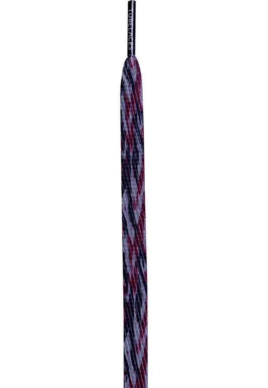 TB White Flat Camo Shoe Laces - Burgundy 130cm