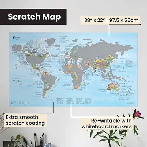 Awesome Maps - HIKING MAP Scratch Edition Poster [97.5 x 56cm]