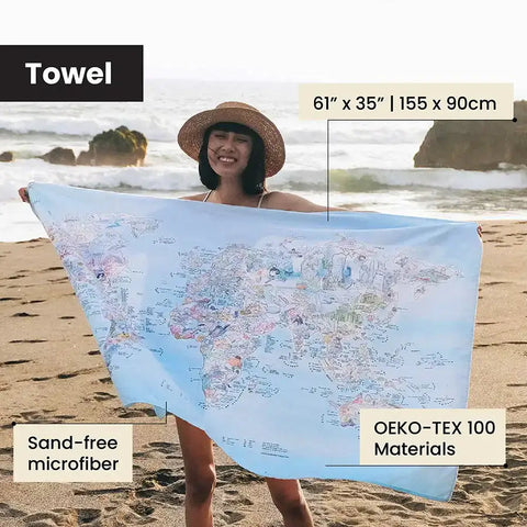 Awesome Maps - DIVE MAP Towel [170 x 90cm]