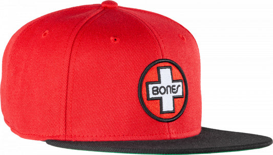 Bones 6-Panel Snapback Cap - Red