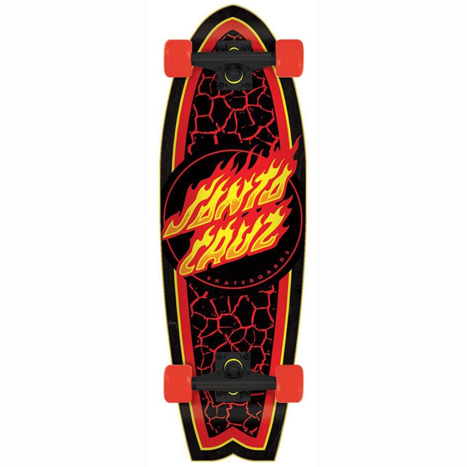 Santa Cruz Flame Dot Shark Cruzer Longboard Complete 27.7"