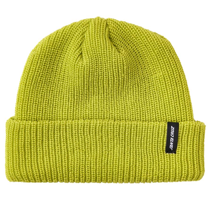 Santa Cruz Classic Strip Long Shoreman Beanie - Chartreuse