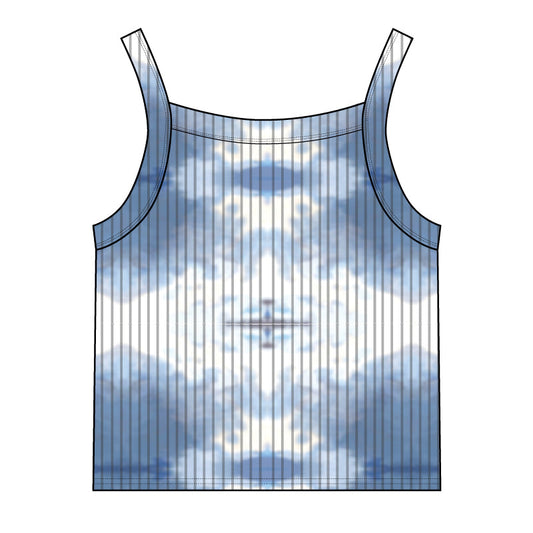 Santa Cruz Tilted Dot Ribbed Tank Top - Cloud Blue