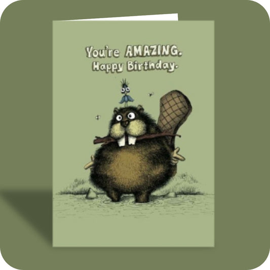Bald Guy You're Amazing Happy Birthday greeting card, front