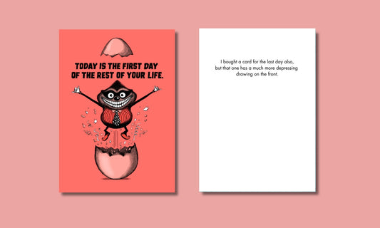 Bald Guy greeting card STE001541, front and inside