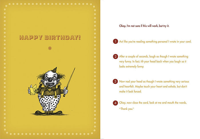 Bald Guy Birthday - Instructions (Clown) Greeting Card - LocoSonix