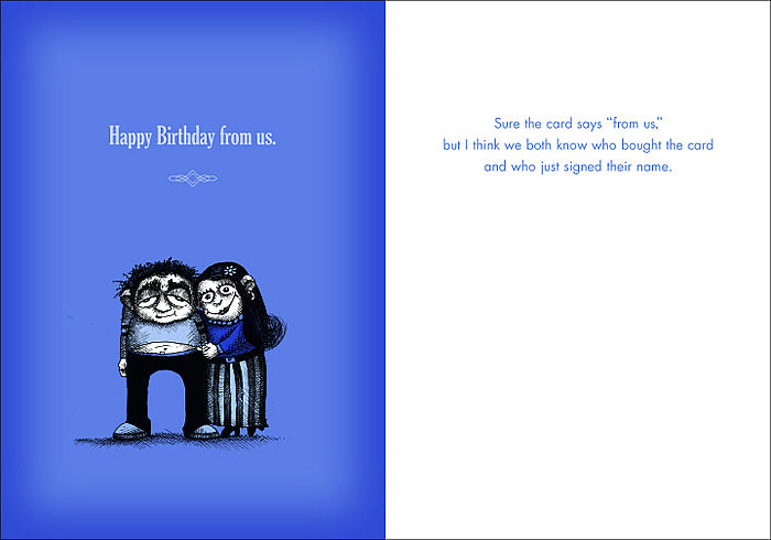 Bald Guy Birthday - Happy Birthday From Us Greeting Card - LocoSonix