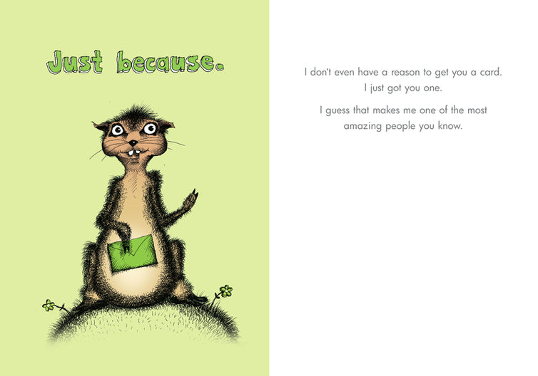 Bald Guy Just Because - Don't even have a reason Greeting Card - LocoSonix