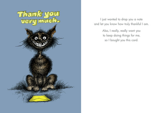 Bald Guy Thank You Card - keep doing things for me Greeting Card - LocoSonix