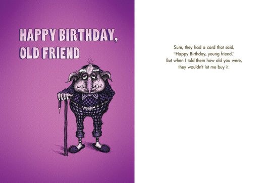 Bald Guy Happy Birthday / Old Friend Greeting Card - LocoSonix