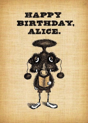 Bald Guy Happy Birthday Alice Greeting Card [169]