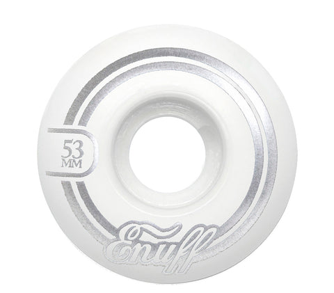 Enuff 53MM Refresher II Skateboard Wheels - White - LocoSonix