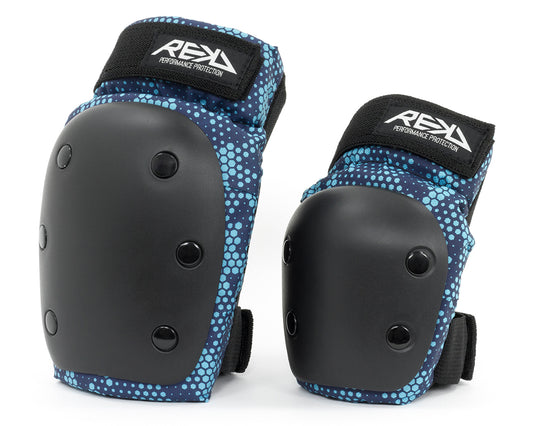 REKD Youth Heavy Duty Double Pad Set - Black / Blue - LocoSonix