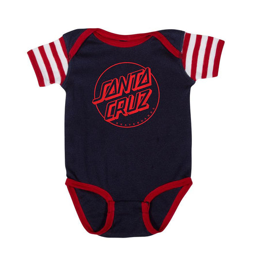 Santa Cruz Opus Dot One-Piece Infant T-Shirt - Navy/Red/Red-White Stripe