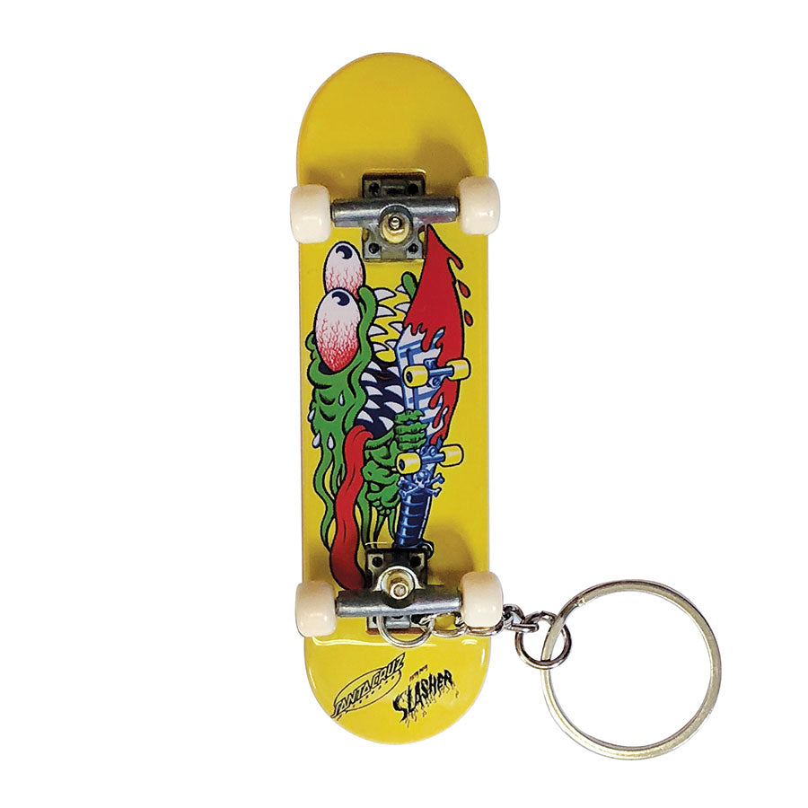 Santa Cruz Slasher Fingerboard Keychain - Yellow