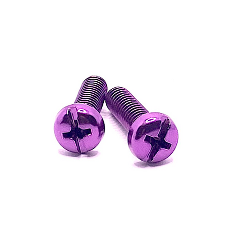 Rollerstuff LONG METALLIC Toe Stops Bolts/Screws - Purple 1 1/8" [set/2]