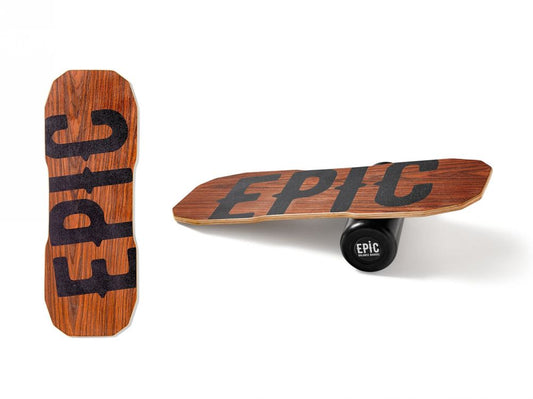 Epic Wood Dark Oak Balance Board With Roller