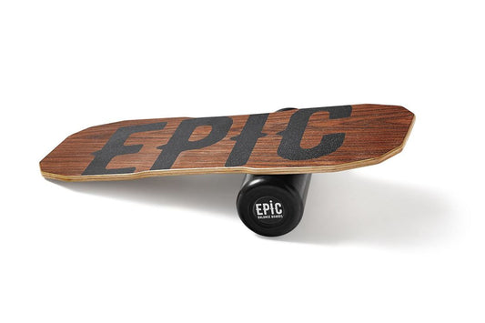 Epic Wood Dark Oak Balance Board With Roller
