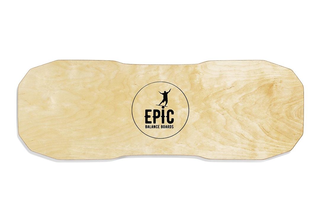 Epic Wood Dark Oak Balance Board With Roller