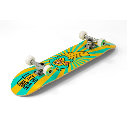 Enuff Lucha Libre Mini Skateboard Complete - Yellow/Blue 7.25”
