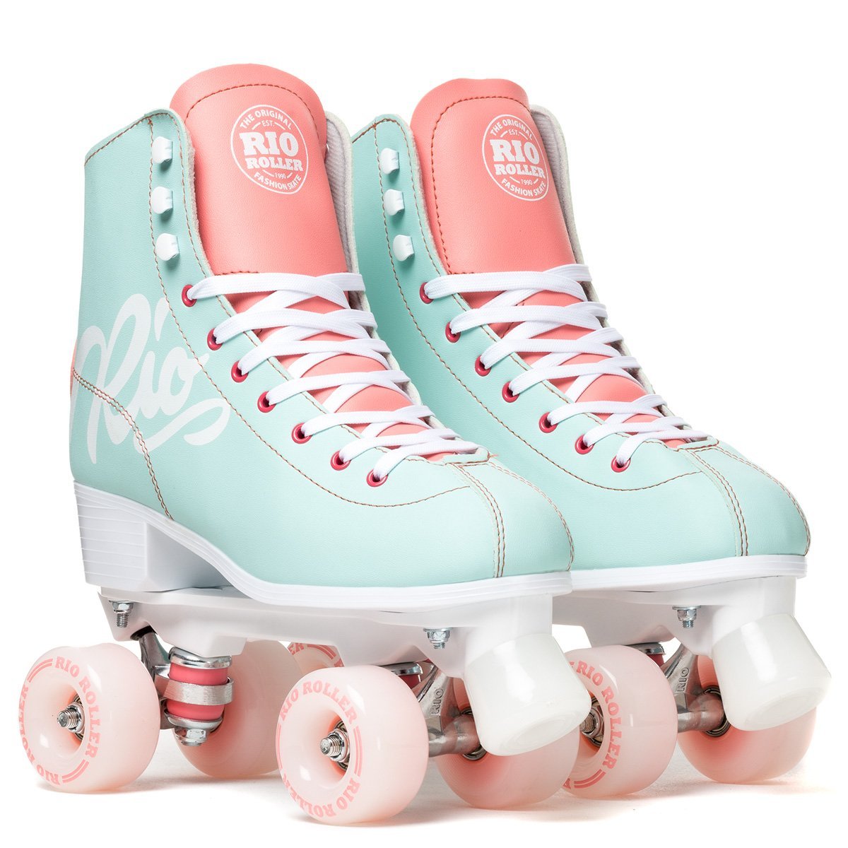 Rio Script Skates with Bag - Coral/Teal Bundle