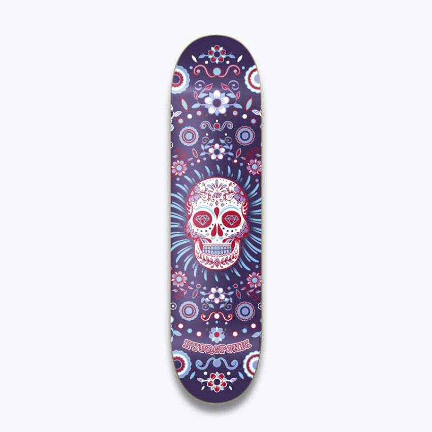 HydroPonic Mexican Skull Skateboard Deck - Blue