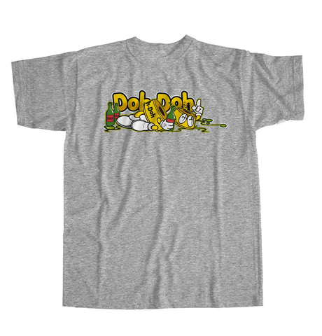 Shorty's DOH DOH YELLOW Logo T-shirt - Athletic Grey