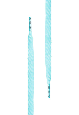 TB WHITE FLAT Shoe Laces - Ice Blue 140cm