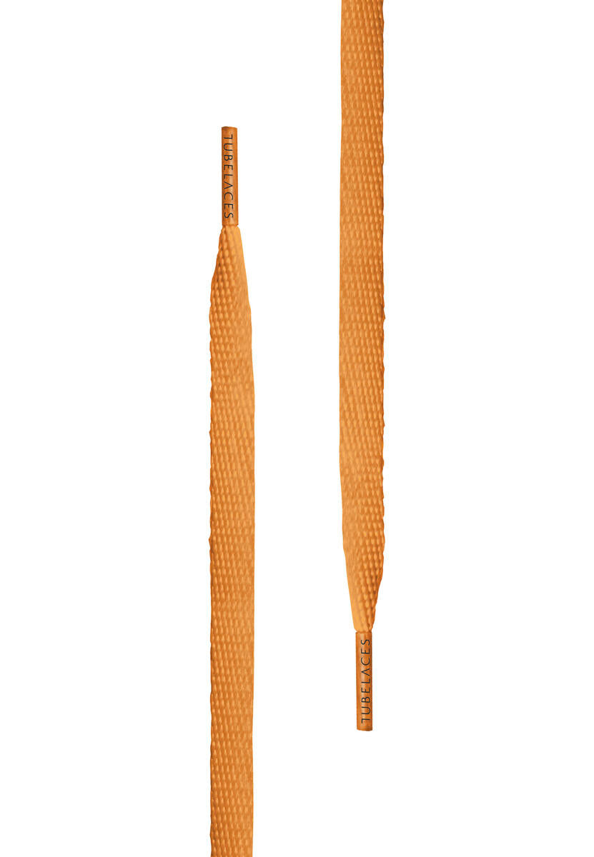 TB White Flat Shoe Laces - Neon Orange 140cm