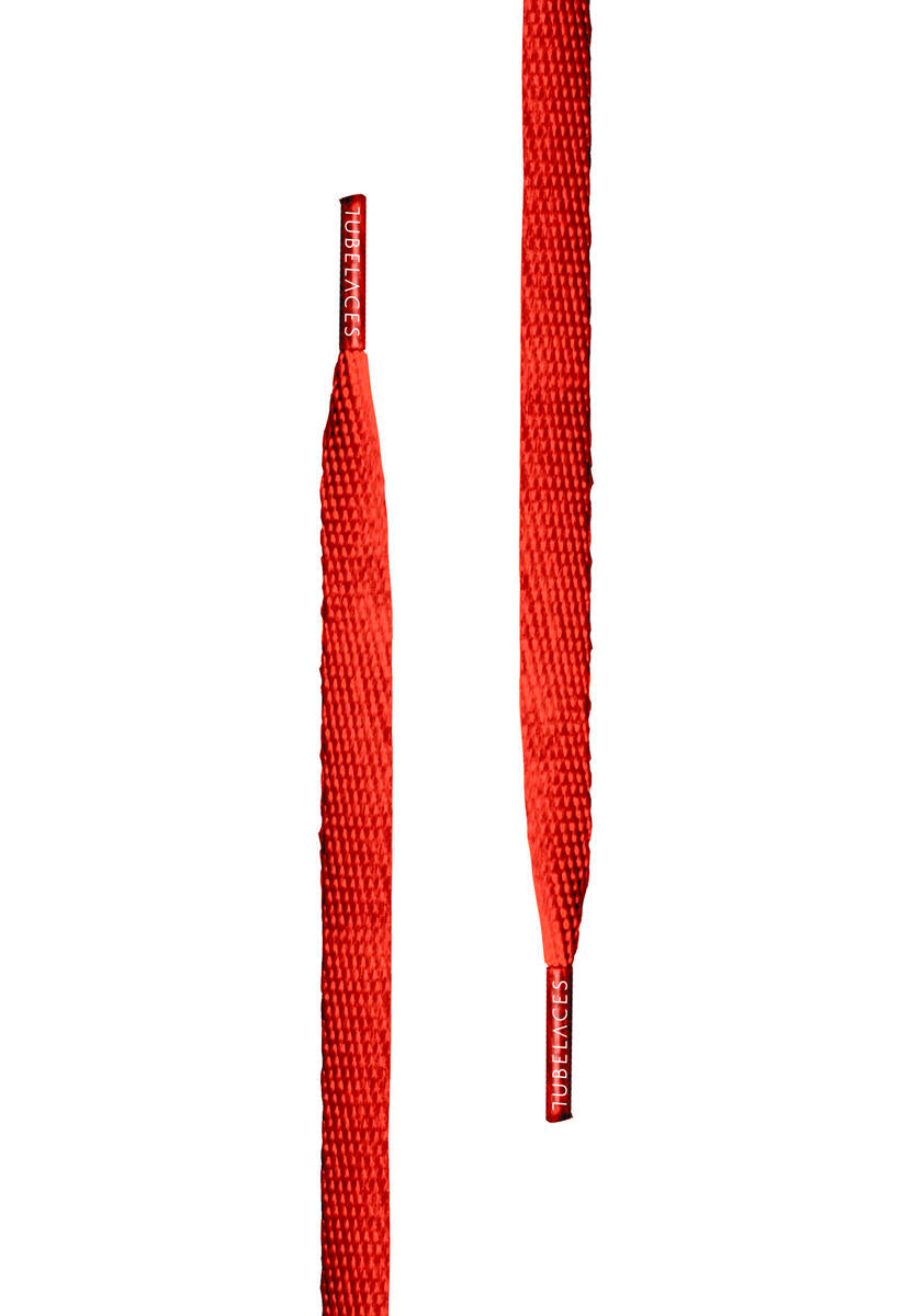 TB White Flat Shoe Laces - Red 140cm