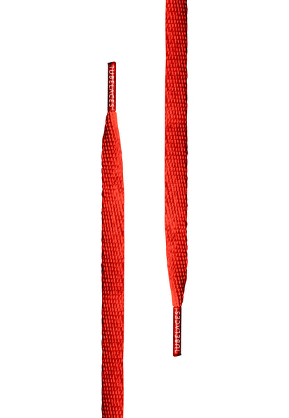 TB White Flat Shoe Laces - Red 140cm