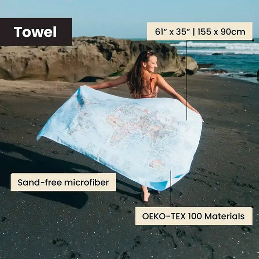 Awesome Maps - Hiking Map Towel [170 X 90cm]