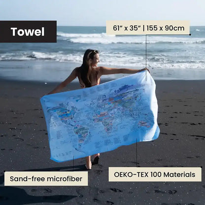 Awesome Maps - Kitesurf Map Towel [170 X 90cm]