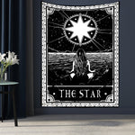 Black Tarot Card Tapestry - THE STAR [75x58cm]