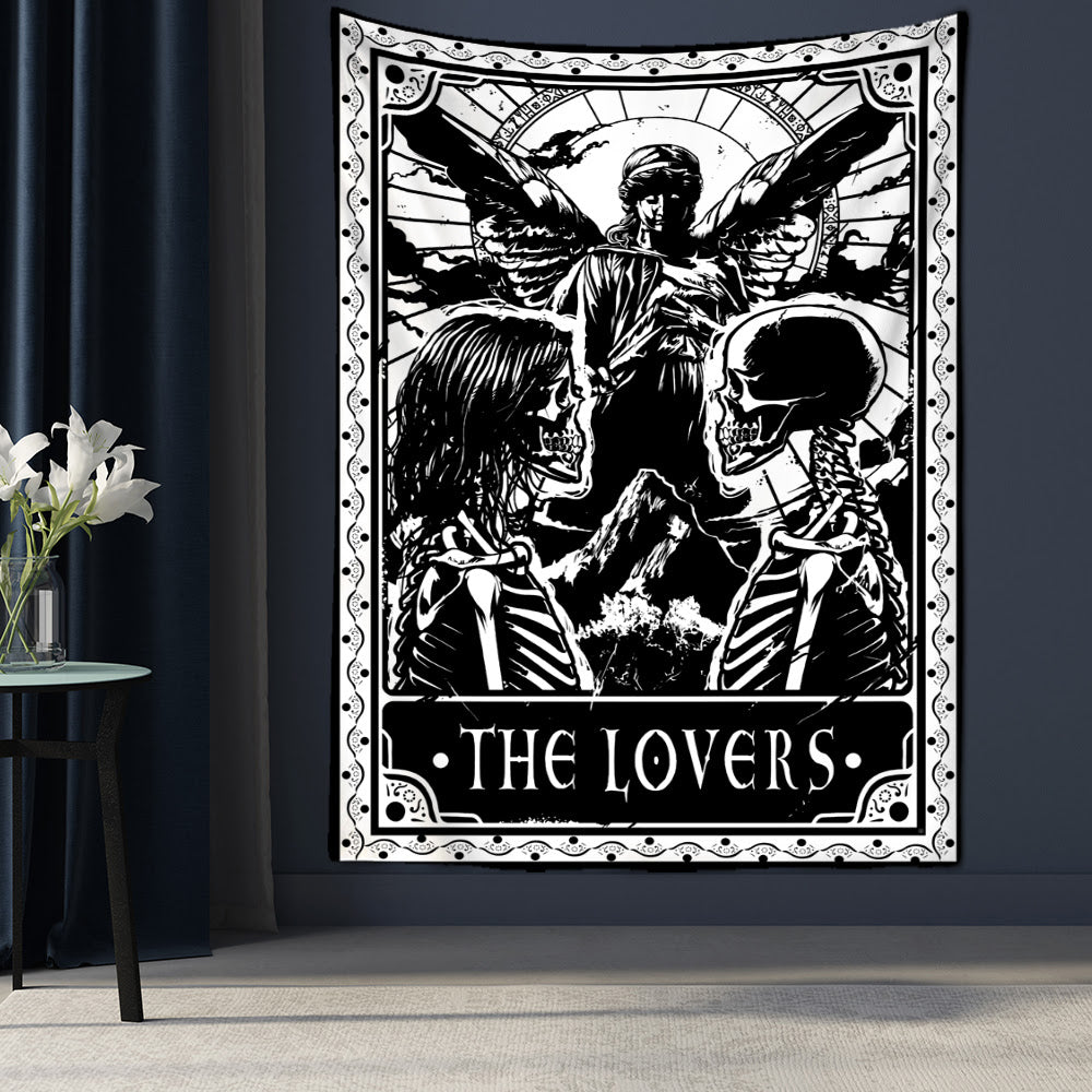 LX Black Tarot Card Tapestry - The Lovers [75X58cm]