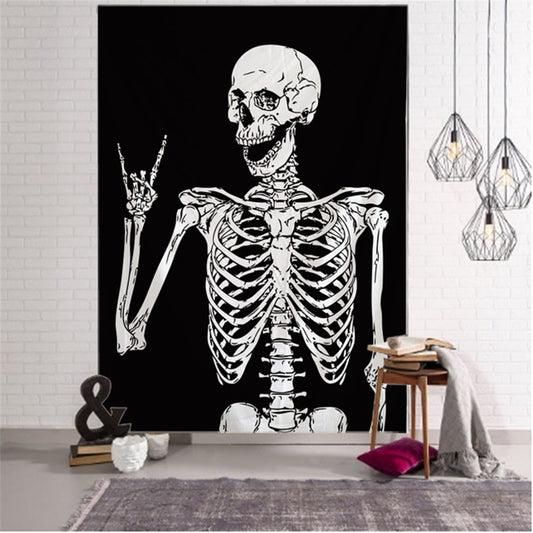 LX Print Skull Tapestry - Skeleton Cool Hand [75X58cm]