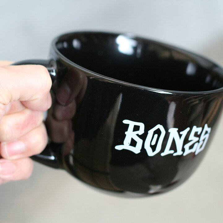 Bones Print Stitch Mug - Black 22oz