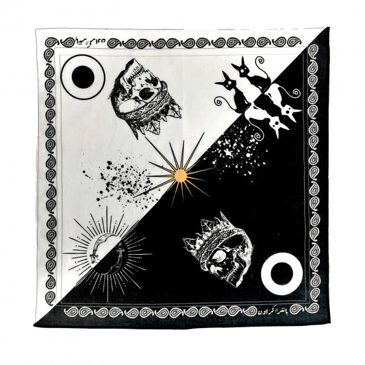 Panther Krown KINGDOMS Bandana - Black & White