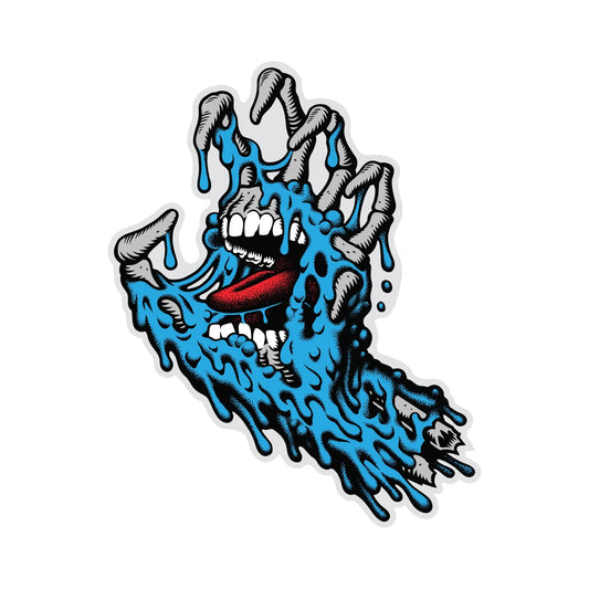 Santa Cruz Melting Hand Clear Mylar Sticker - Blue 4.25x5"