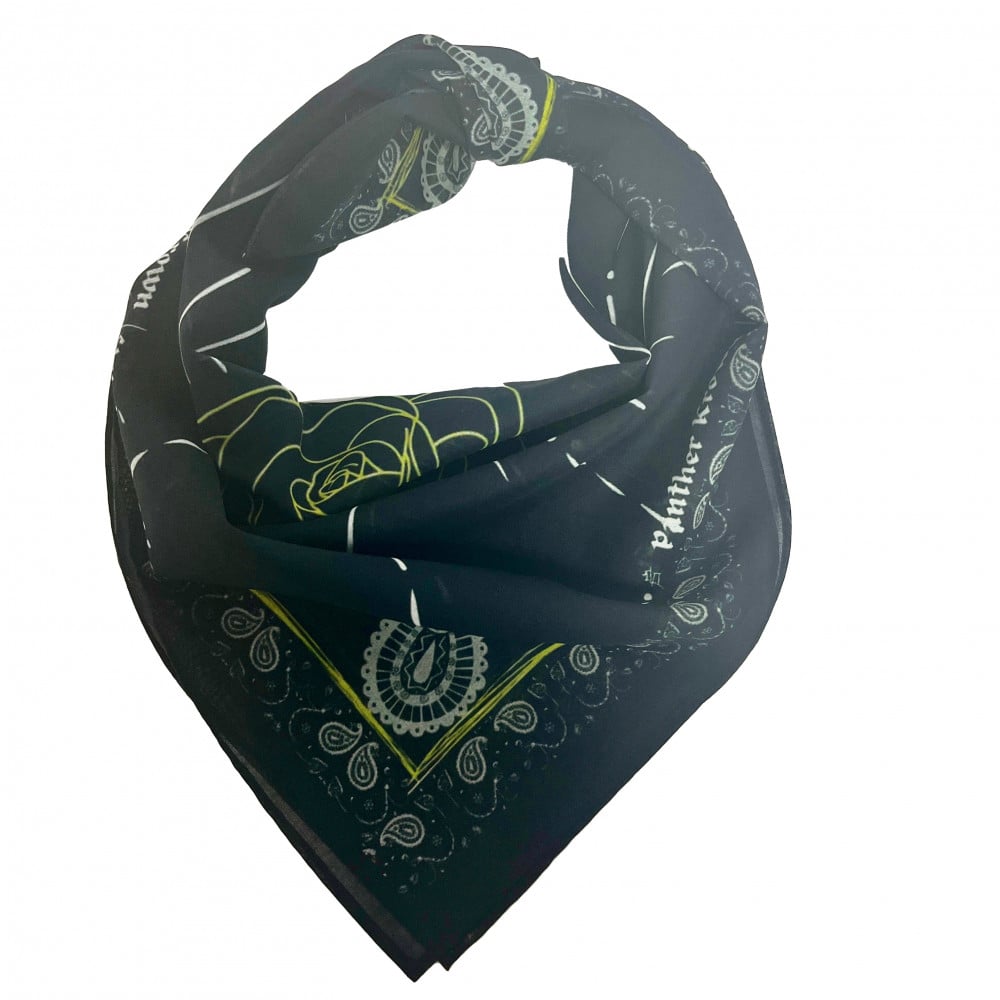 Panther Krown YELLOW ROSE Bandana - Black