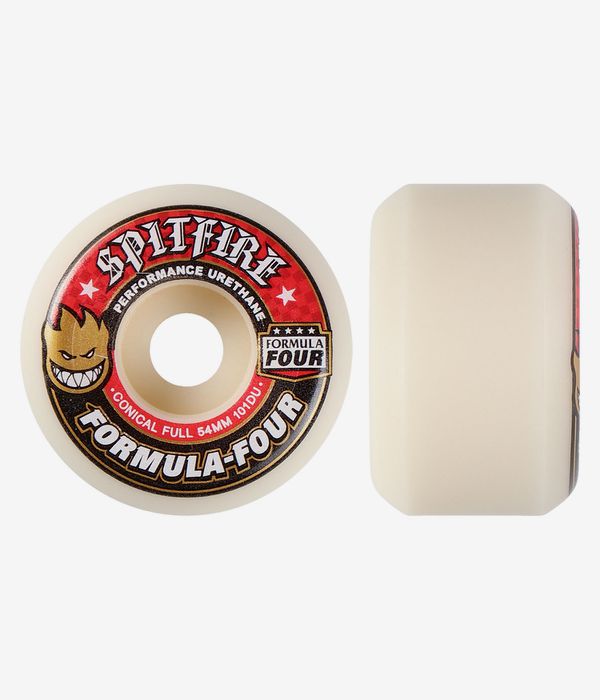 Spitfire - F4 Conical Full Skateboard Wheels - Red Print 54mm
