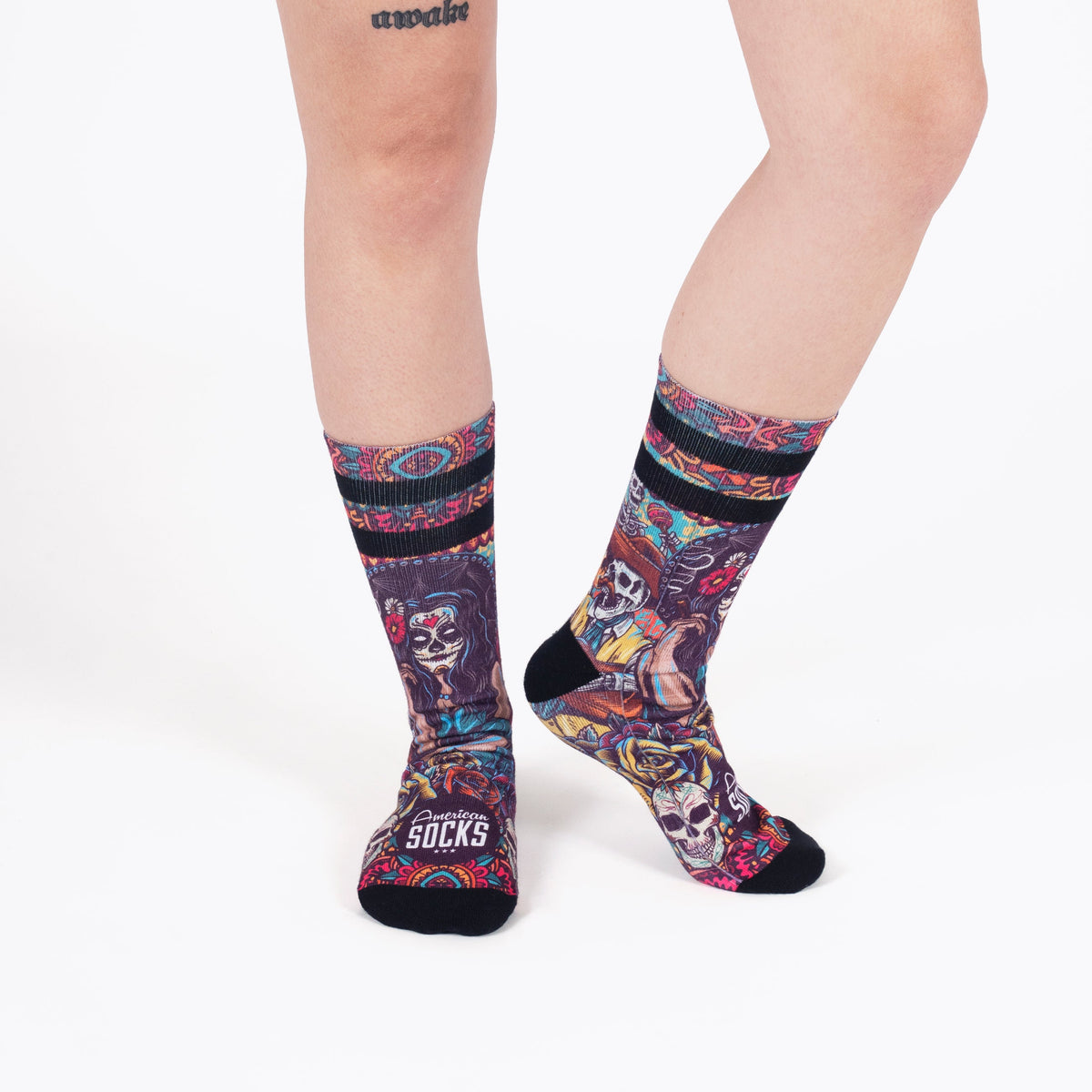 American Socks Día De Los Muertos Mid-High Socks on foot