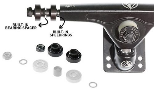 Atlas Blackout Bearings ABEC 7 - 8mm [set/8] with Flared Spacers