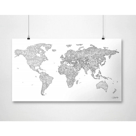 Awesome Maps - Coloring Map Poster [97.5x56cm]