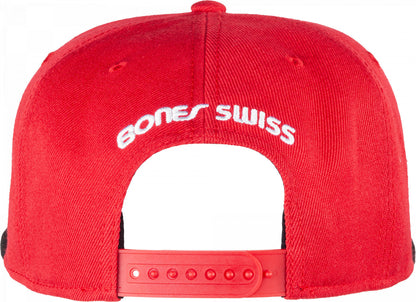 Bones 6-Panel Snapback Cap - Red